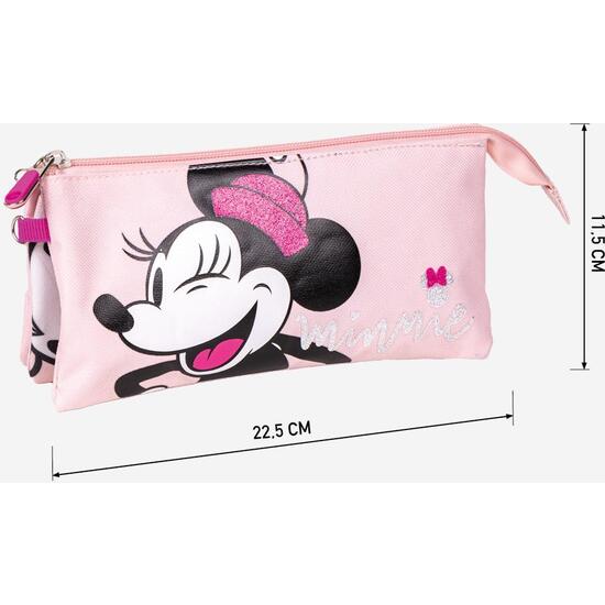 ESTUCHE PORTATODO 3 COMPARTIMENTOS MINNIE PINK image 3