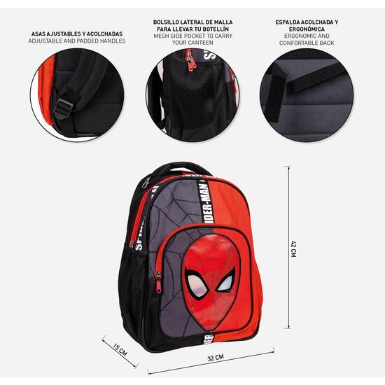 MOCHILA ESCOLAR MEDIANA 42 CM SPIDERMAN BLACK image 4