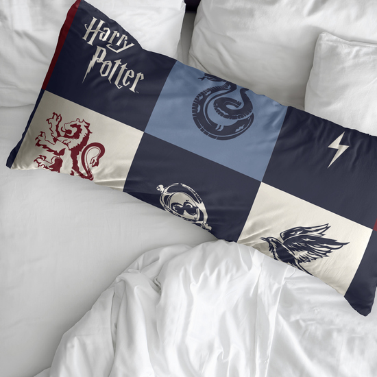 FUNDA DE ALMOHADA 100% ALGODÓN HOGWARTS CUADROS AZUL DE 40X60 image 1