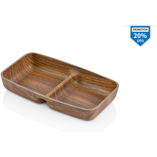 BANDEJA RECT. 2 COMPART. PS 17.5X10X2.5C image 0