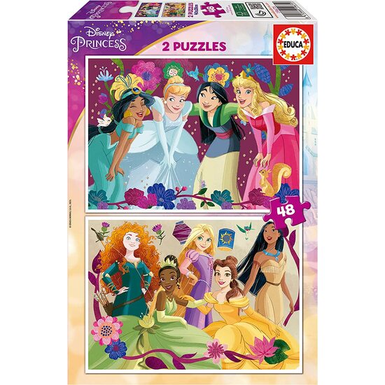 PUZZLE 2X48 PIEZAS. PRINCESAS DISNEY image 0