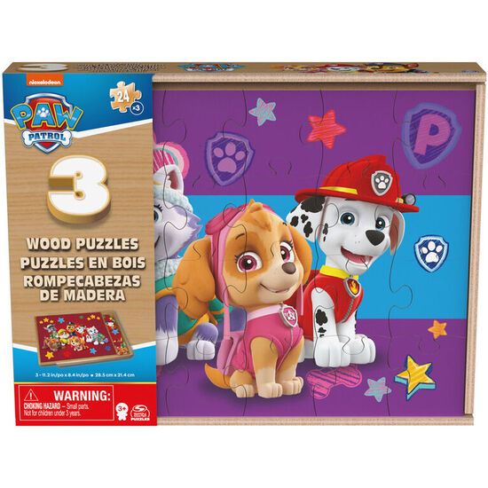 PUZZLE PATRULLA CANINA PAW PATROL 3X24PZS MADERA image 0