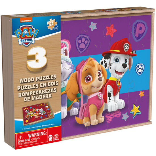 PUZZLE PATRULLA CANINA PAW PATROL 3X24PZS MADERA image 2