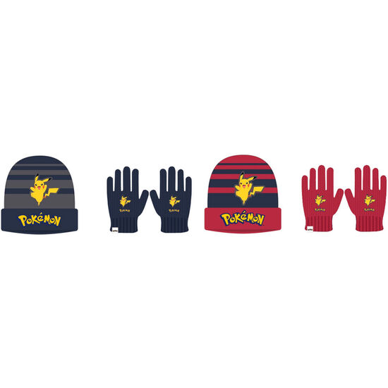 SET GORRO Y GUANTES PIKACHU POKEMON INFANTIL SURTIDO image 0