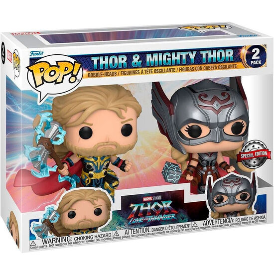BLISTER 2 FIGURAS POP MARVEL THOR LOVE AND THUNDER THOR & MIGHTY THOR EXCLUSIVE image 1