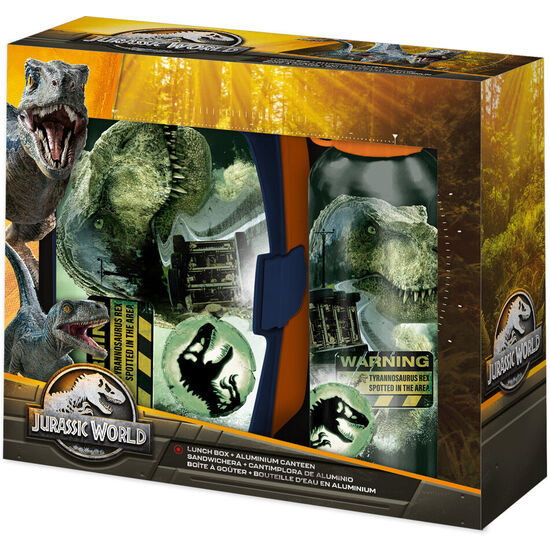 BLISTER SANDWICHERA + CANTIMPLORA ALUMINIO JURASSIC WORLD 500ML image 0