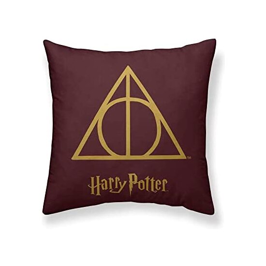 FUNDA DE COJÍN DEATHLY HALLOWS BURDEOS A 50X50 HARRY POTTER image 0