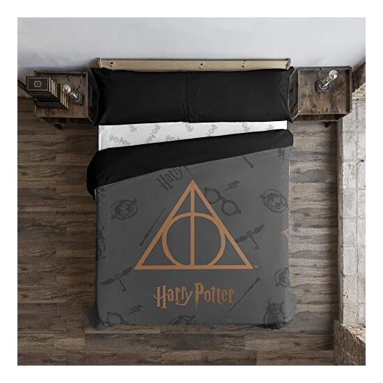 FUNDA NÓRDICA MICROSATÉN MODELO DEATHLY HALLOWS PARA CAMA DE 80 (140X200 CM.) image 1