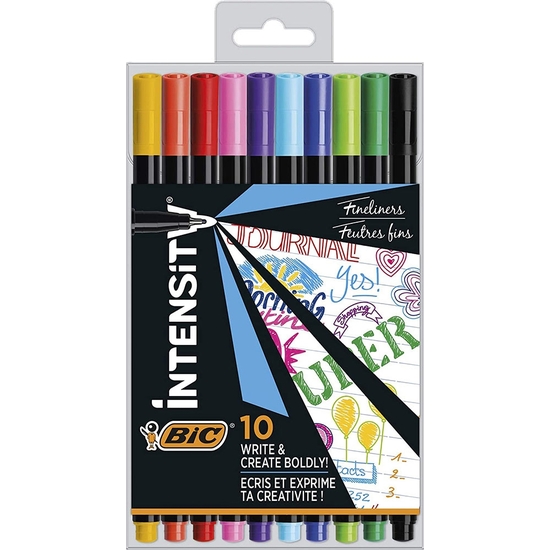 BOLSA 10 ROTULADORES COLORES BIC INTENSITY PUNTA FINA image 0