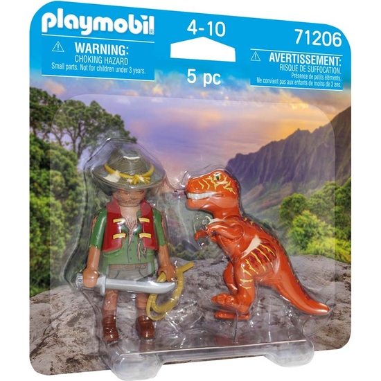 PLAYMOBIL DUOPACK AVENTURERO CON T-REX image 0