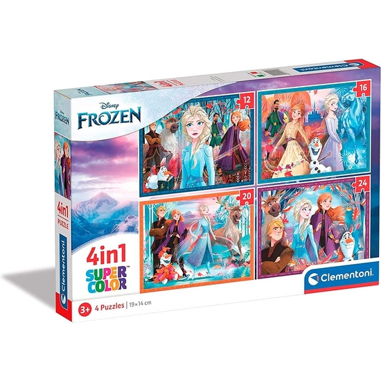 FROZEN 4 PUZZLES EN 1. 12-16-20-24 PIEZAS image 0