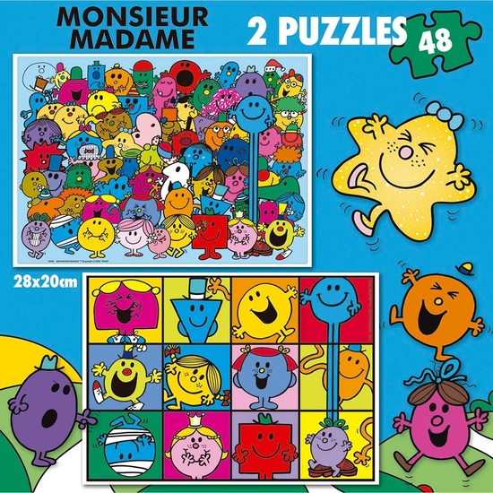 MONSIEUR MADAME PUZZLE DOBLE 2X48 PIEZAS image 1