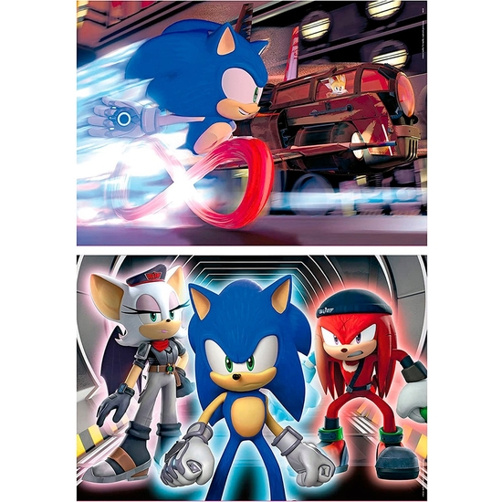 SONIC PUZZLE DOBLE 2X100 PIEZAS NEÓN image 1