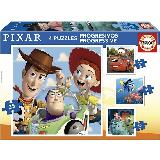 DISNEY PIXAR PUZZLES PROGRESIVOS 12-16-20-25 PIEZAS image 0