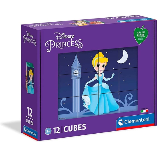 PRINCESAS DISNEY ROMPECABEZAS 12 CUBOS ECO image 0