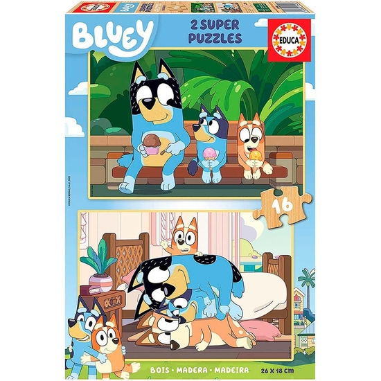 BLUEY PUZZLE DOBLE 2X16 PIEZAS MADERA image 0