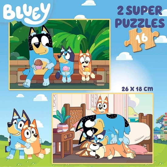 BLUEY PUZZLE DOBLE 2X16 PIEZAS MADERA image 1