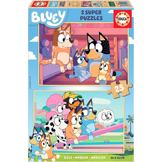 BLUEY PUZZLE DOBLE 2X25 PIEZAS MADERA image 0