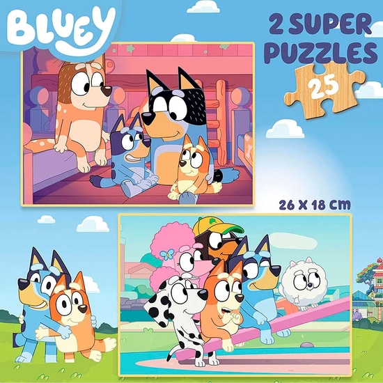 BLUEY PUZZLE DOBLE 2X25 PIEZAS MADERA image 1