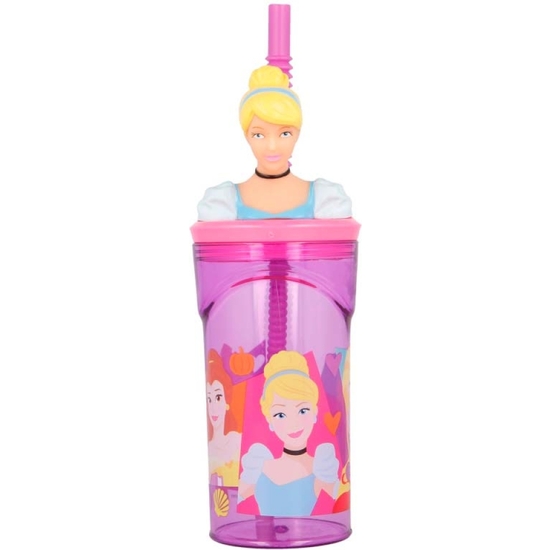 PRINCESAS DISNEY VASO PAJITA FIGURA 3D 360 ML image 0