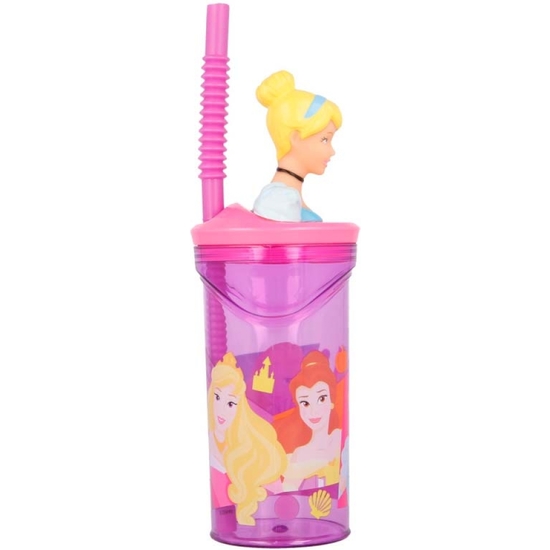 PRINCESAS DISNEY VASO PAJITA FIGURA 3D 360 ML image 1