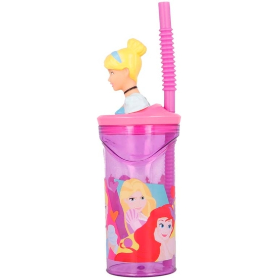 PRINCESAS DISNEY VASO PAJITA FIGURA 3D 360 ML image 2