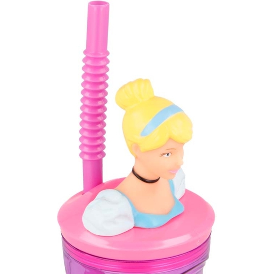 PRINCESAS DISNEY VASO PAJITA FIGURA 3D 360 ML image 3