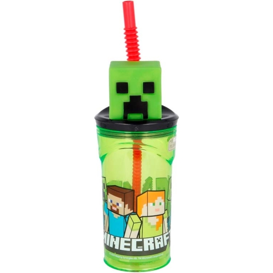 MINECRAFT VASO PAJITA FIGURA 3D 360 ML image 0