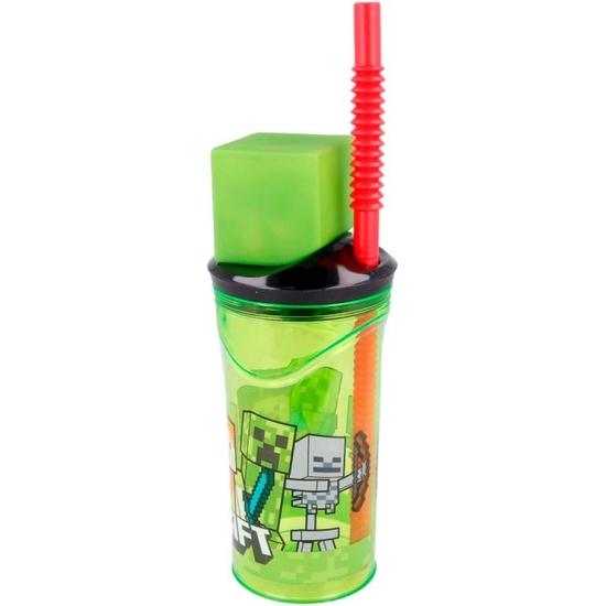 MINECRAFT VASO PAJITA FIGURA 3D 360 ML image 1