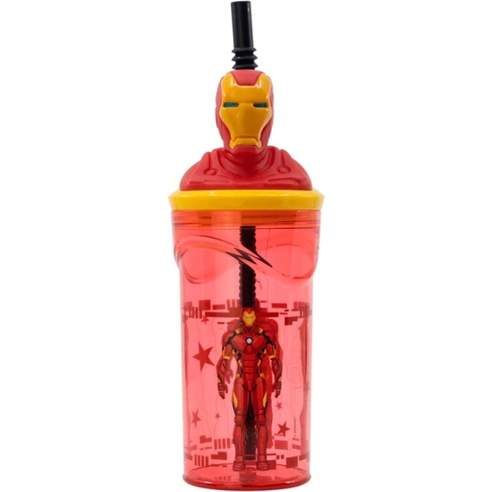 AVENGERS IRON MAN VASO PAJITA FIGURA 3D 360 ML image 0