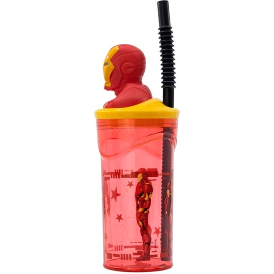 AVENGERS IRON MAN VASO PAJITA FIGURA 3D 360 ML image 2