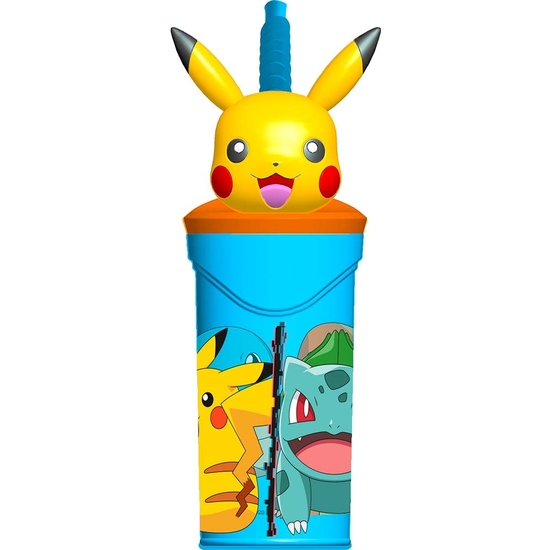 POKEMON VASO PAJITA FIGURA 3D 360 ML image 0
