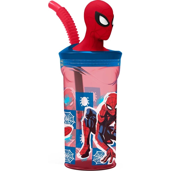 SPIDERMAN VASO PAJITA FIGURA 3D 360 ML image 0