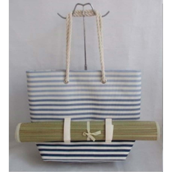 BOLSO DE PLAYA CON ESTERILLA 2 COLORES SURTIDOS image 0