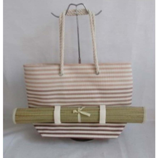 BOLSO DE PLAYA CON ESTERILLA 2 COLORES SURTIDOS image 1