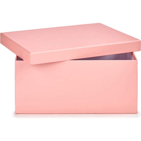 SET 10 CAJAS CARTÓN FORRADO ROSA 47X33X23 CM image 1