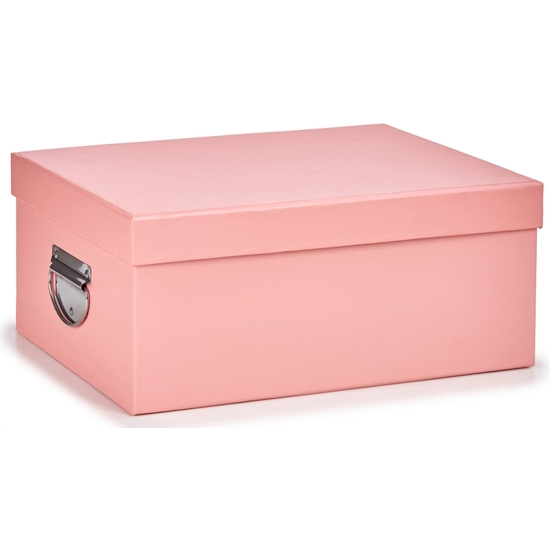SET 10 CAJAS CARTÓN FORRADO ROSA 47X33X23 CM image 2