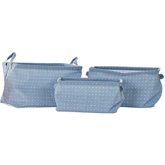 SET 3 CESTAS ALMACENAJE TOPITOS 3 COLORES 35X25X22 image 0
