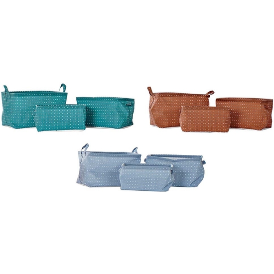 SET 3 CESTAS ALMACENAJE TOPITOS 3 COLORES 35X25X22 image 2