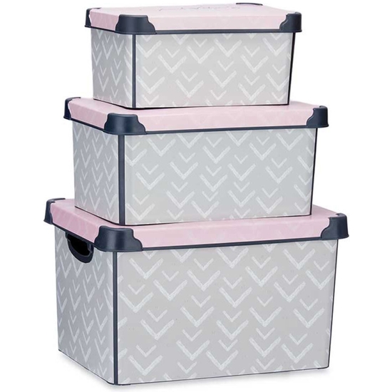 SET 3 CAJAS ALMACENAJE PLASTICO 39 X 29 X 23,5 CM image 0
