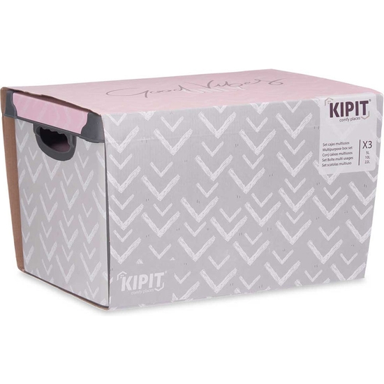 SET 3 CAJAS ALMACENAJE PLASTICO 39 X 29 X 23,5 CM image 1