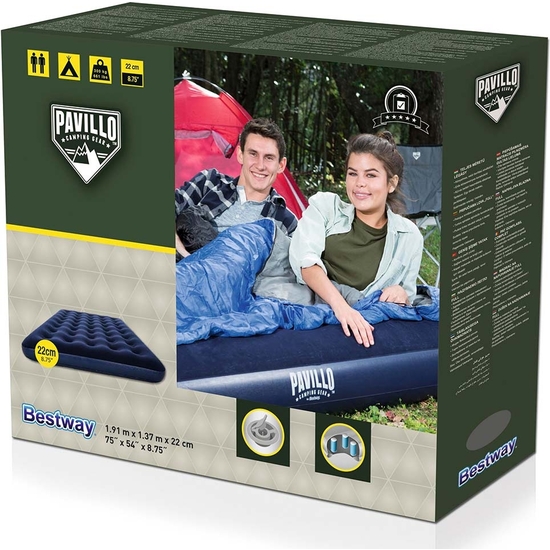 COLCHÓN HINCHABLE FLOCADO BESTWAY 191 X 137 X 22 CM image 1
