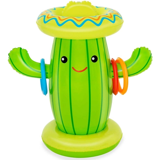 JUEGO CACTUS HINCHABLE CON ROCIADOR AGUA Y ANILLAS BESTWAY 105X60 image 0