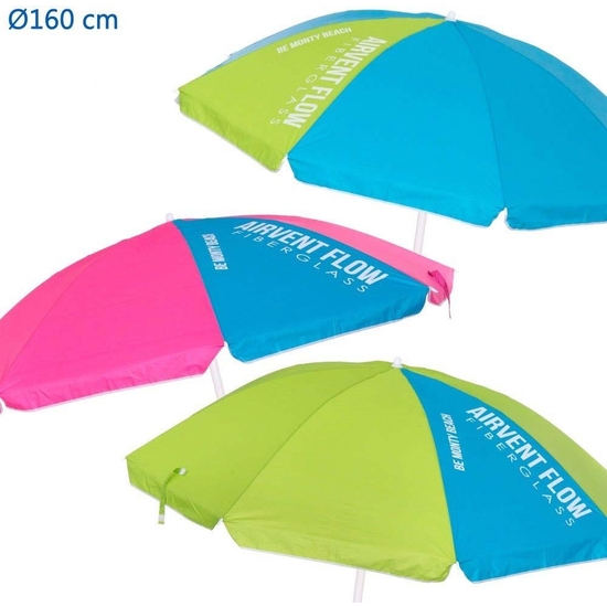 SOMBRILLA 160 CM ANTIVIENTO CON VARILLAS FLEXIBLES image 0