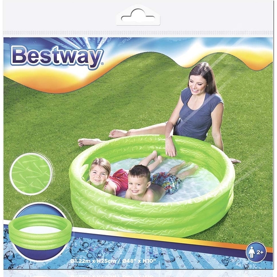 PISCINA HINCHABLE BESTWAY 122X25 CM 3 AROS - 3 COLORES ALEATORIOS image 1