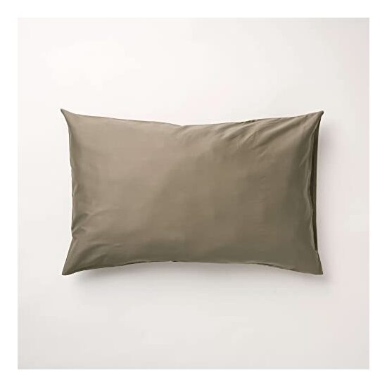 PACK 2UD. FUNDA DE ALMOHADA SATÉN 300 HILOS LISO DESERT SAGE DE 50X80CM. image 0