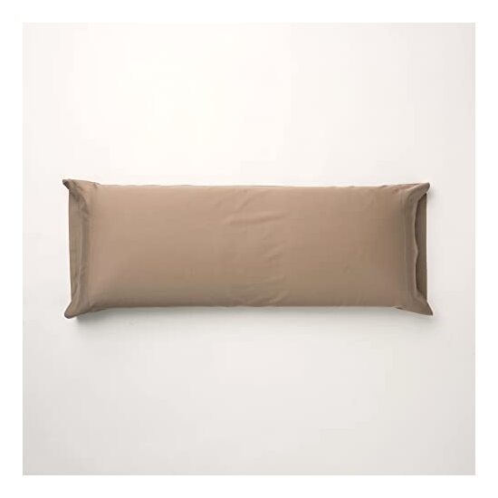 FUNDA DE ALMOHADA SATÉN 300 HILOS LISO GREIGE DE 90CM. image 0