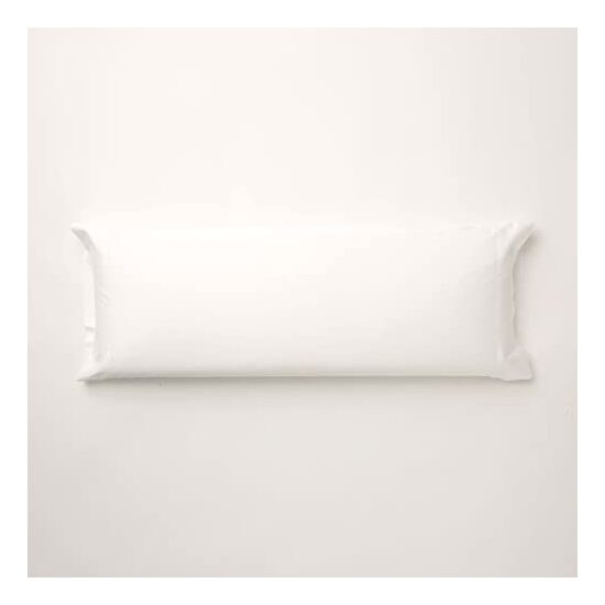 FUNDA DE ALMOHADA SATÉN 300 HILOS LISO WHITE DE 90CM. image 0