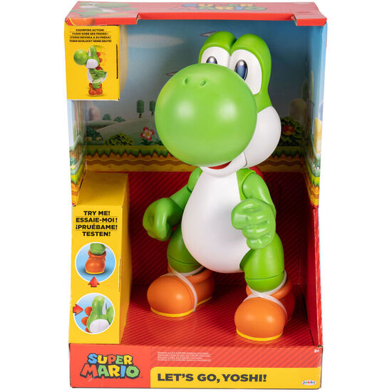 FIGURA INTERACTIVA YOSHI LETS GO SUPER MARIO BROS 36CM image 0