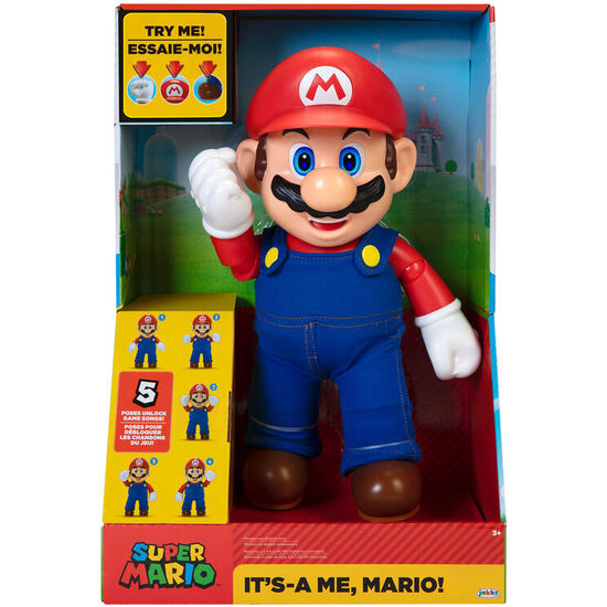 FIGURA INTERACTIVA INGLES ITS A ME MARIO SUPER MARIO NINTENDO 36CM image 0